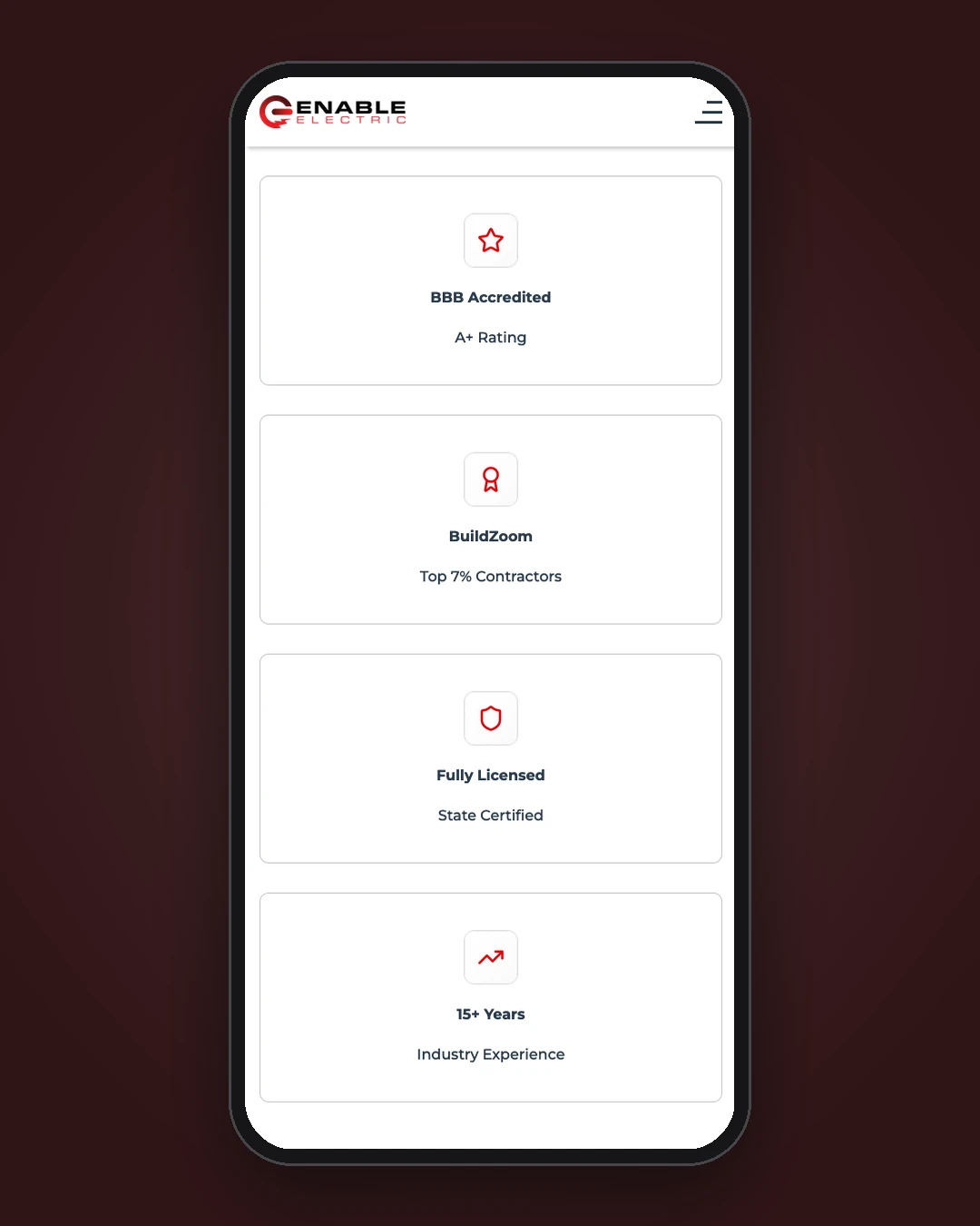 Enable Electric mobile site on a phone